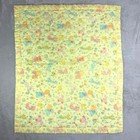 Quilted Baby Blanket Nursery Yellow Vtg Retro Animals Bear Cat Mouse 80s Crib