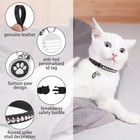Leather Personalized Breakaway Cat Collar With Studded Bell And Safety Quick Rel