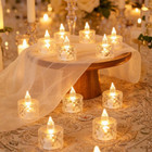 1 12pcs Flameless Led Tea Lights Candle Halloween Thanksgiving Home Decor Light