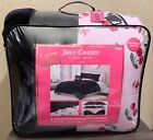 Juicy Couture King 4pc Reversible Comforter Set Plush Black pink With Cherries