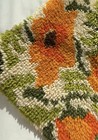 Vintage Latch Hook  Orange Flower  Floral Yarn Art 