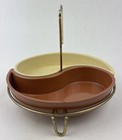 Yin-yang Serving Bowls W  Sculptural Caddy Mid Century Modern Vintage