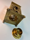 Vintage Brass Stag Lantern Box Candle Holder Deer Shadow Heavy Etched Metal