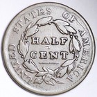 1828 Classic Head Half Cent Choice Fine Free Shipping E102 Umb
