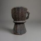 Antique Large Carved Wooden Grain spice Mortar  Asian  Late 18th Century