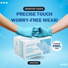 Paramount   Exam medical Nitrile Gloves Blue Powder Free 4mil 1000 Pcs