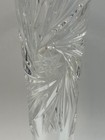 Vintage Cut Crystal Bud Vase Starburst Pinwheel Fan Cut Clear Crystal Vase