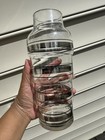 Vtg Philco Radiobar Glass Martini Cocktail Shaker Silver Black Stripes Mcm Lid 