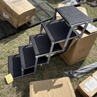 Portable 5-step Dog Ramp Folding Non Slip Pet Ladder Stairs For Truck Suv Car