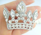 Wedding Bridal Crown Brooch Pin Pendant Clear Rhinestone Crystal 05050c2