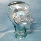 Vtg 11 25  Tall Clear Glass Human Head Hollow Bust Sculpture