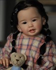 28  Reborn Baby Doll Toddler Girl Rooted Hair Toy Gift Painted Festival Gift Toy
