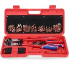 Battery Cable Lug Crimping Tool Kit - Wire Cutter   Stripper  63 Copper Lugs  25