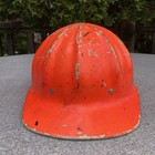 Vintage Fibre-metal Super Lite Aluminum Hard Hat Hi-biz Paint With Liner