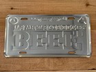 Beef It s What s For Dinner Metal License Plate Blue Raised Letters Eat Beef Tag
