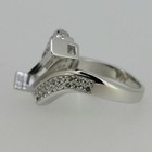 Sterling Silver Semi Mount Ring Setting Long Emerald Oct 18x4mm  White Topaz