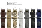7001 Men s Leather Covered Buckle Woven Elastic Stretch Belt 1-1 4  Wide