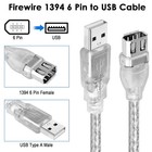 Herfair Firewire To Usb Adapter Cable 6-pin Ieee 1394 Female To Usb 2 0 Male Con