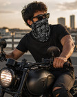 Black Paisley Face Mask Neck Gaiter Motorcycle Balaclava Tube Bandana Bike Mask