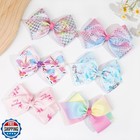 24pcs 4 5inch Bows For Girls Boutique Grosgrain Ribbon Rainbow Hair Bow Allig