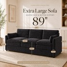 Sleek Modern Chenille Loveseat  Cozy 2-seater Living Room Sofa With  Pillows