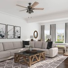 Prominence Home Sivan Farmhouse Led Ceiling Fan  Light   Pull Chain  52   Bronze