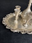 Vintage Sterling Silver Judaica Set 6 Kiddush Cups serving Tray   Pitcher 1500 G