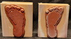 Stampin  Up  Newborn Baby Shower Infant Left Right Foot Feet Prints Rubber Stamp