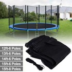 12-15ft Trampoline Jumping Mat   Safety Net Enclosure Netting 4 6 8 Pole   Tools