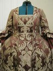 Silk Damask Colonial Sacque Back Gown Sz 18-20