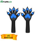 Furrjoi Silicone Blue Bdsm A Pair Of Dog Paws Gloves footwear For Cosplay