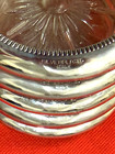 Vintage Crystal Glass Silver Plate Coaster ashtray Italy Set Of 5
