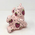 Silly Cat Coin Bank Ceramic Meow Berry Strawberry Pink Ganz By Patti