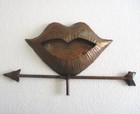 Antique Old Copper Lips Weather Vane Detailed