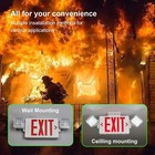 2x Led Exit Sign  Combo Emergency Light With Battery Backup  Double Face  Ul 924