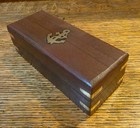 Vintage Brass Collapsable Spyglass Telescope Sewn Leather Wrap Wood Box Nautical