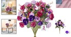 Artificial Silk Roses Bouquet - 3 Bundles Of 21 Heads For Weddings   Graves
