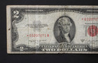 1953 B  2 Red Seal Star Note f-1511  bep Error significant Wear free Shipping