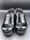 Dansko Black Leather Professional Nurse medical Mules Clogs Womens 38