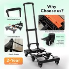 Folding Hand Truck 600lbs Portable Heavy-duty Dolly Luggage Cart Compact Trolley