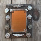 Vintage Tin Milagro Mirror Oaxaca Mexico Handmade Folk Art 8 X 10