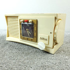 Trav-ler Karenola 56-c42 Tube Radio Clock Mid Century White Vintage Not Working
