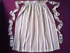 Dirndl Beige Striped Long Half Apron With Hearts And Deer  Oktoberfest