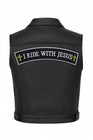 I Ride With Jesus Top Rocker Patch Christian Biker Embroidered Iron On Sew On