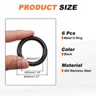 6 Pcs 0 2 X 1 18 Inch Metal O Ring Solid Seamless 304 Stainless Steel Rings
