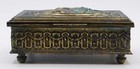Vintage  Antique Ornate Embossed Bronze Trinket Jewelry Box Casket Footed