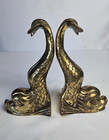 Pair Of Antique Bronze   Brass Dolphin Koi Doorstops Heavy