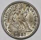 1897 Seated Liberty Dime   Love Token    sevilla    Au    211680