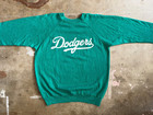 80s Vintage Los Angeles L a  Dodgers Puff Print Raglan Baseball Sweatshirt Sz M