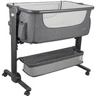  Baby Bassinet  Bedside Sleeper For Baby  Easy Folding Portable Crib With Grey